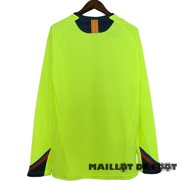 Foot Maillot Pas Cher Exterieur Manches Longues Barcelona Retro 2005 2006 Jaune