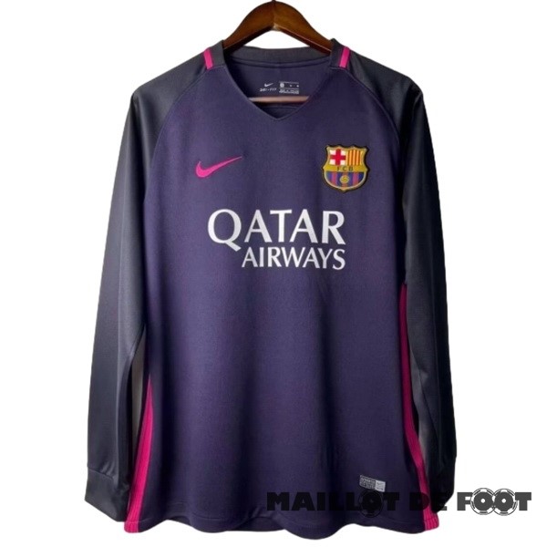 Foot Maillot Pas Cher Exterieur Manches Longues Barcelona Retro 2016 2017 Purpura
