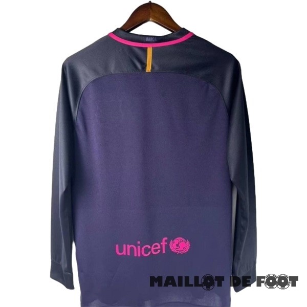 Foot Maillot Pas Cher Exterieur Manches Longues Barcelona Retro 2016 2017 Purpura