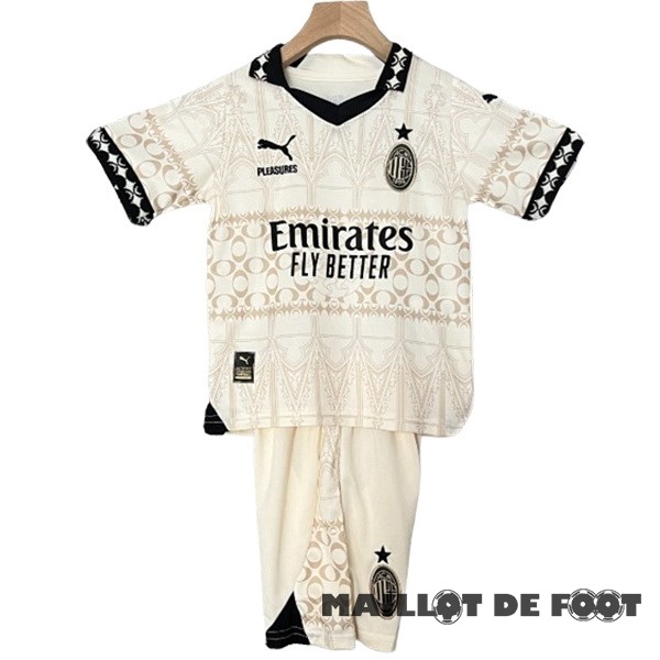 Foot Maillot Pas Cher Fourth Conjunto De Enfant AC Milan 2023 2024 Jaune