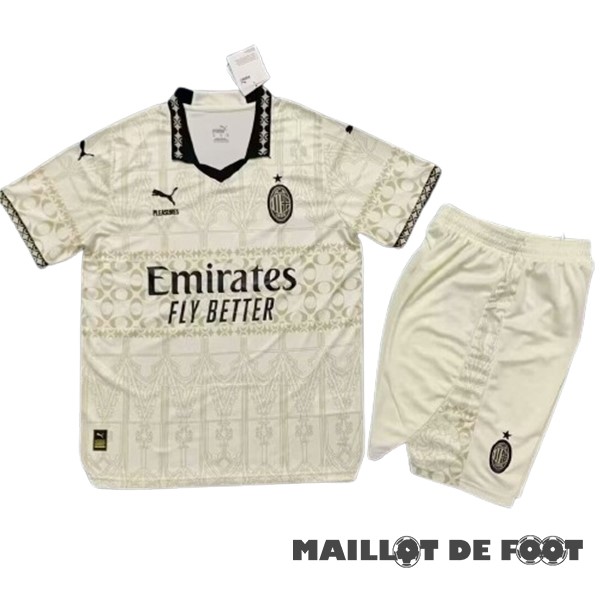 Foot Maillot Pas Cher Fourth Conjunto De Homme AC Milan 2023 2024 Jaune