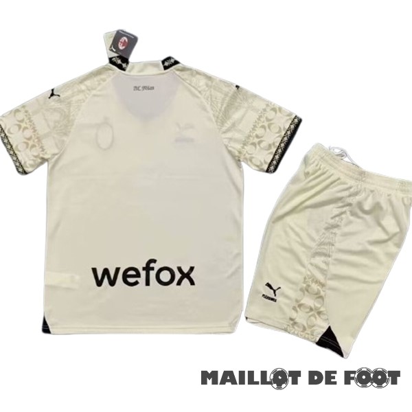 Foot Maillot Pas Cher Fourth Conjunto De Homme AC Milan 2023 2024 Jaune