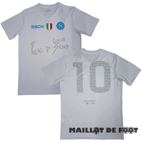 Foot Maillot Pas Cher NO.10 Thailande Spécial Maillot Napoli 2024 Blanc