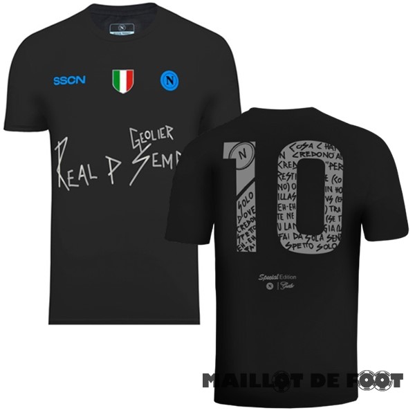 Foot Maillot Pas Cher NO.10 Thailande Spécial Maillot Napoli 2024 Noir