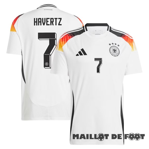 Foot Maillot Pas Cher NO.7 Havertz Thailande Domicile Maillot Allemagne 2024 Blanc