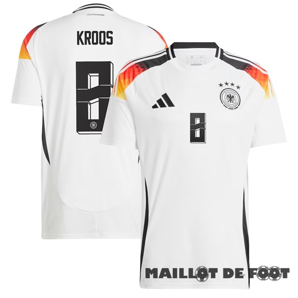 Foot Maillot Pas Cher NO.8 Kroos Thailande Domicile Maillot Allemagne 2024 Blanc
