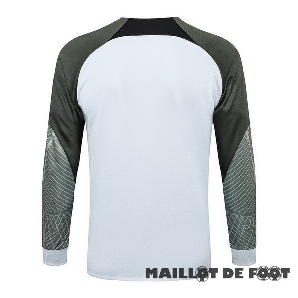 Foot Maillot Pas Cher Ropa Deportiva Con Cremallera Larga Barcelona 2023 2024 Blanc Vert
