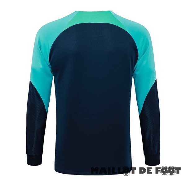 Foot Maillot Pas Cher Ropa Deportiva Con Cremallera Larga Barcelona 2023 2024 Bleu Marine I Vert