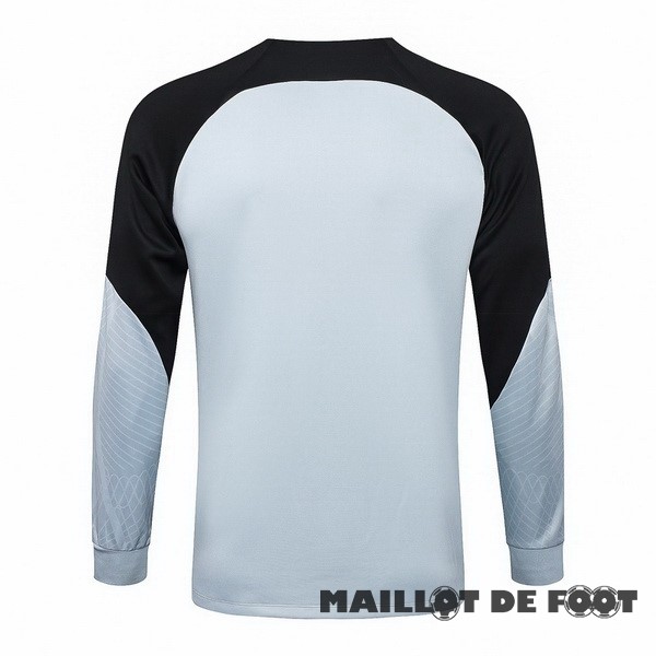 Foot Maillot Pas Cher Ropa Deportiva Con Cremallera Larga Barcelona 2023 2024 Gris Noir
