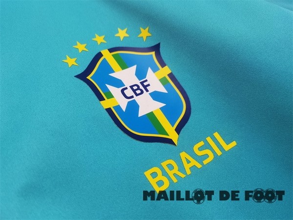 Foot Maillot Pas Cher Sudadera Entrainement Brésil 2022 Vert Bleu