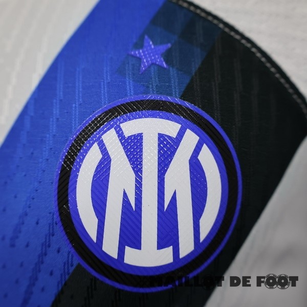 Foot Maillot Pas Cher Thailande Exterieur Joueurs Maillot Inter Milán 2023 2024 Blanc Bleu