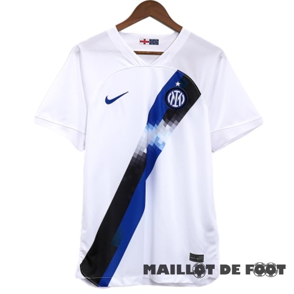 Foot Maillot Pas Cher Thailande Exterieur Maillot Inter Milán 2023 2024 Blanc Bleu