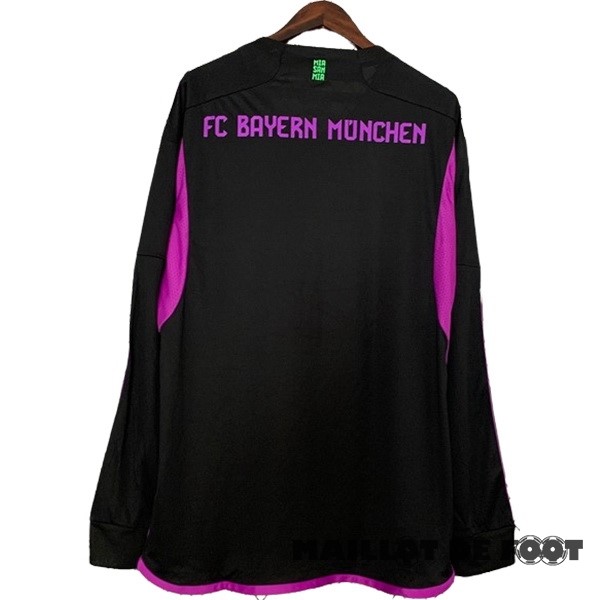 Foot Maillot Pas Cher Thailande Exterieur Manches Longues Bayern Múnich 2023 2024 Noir