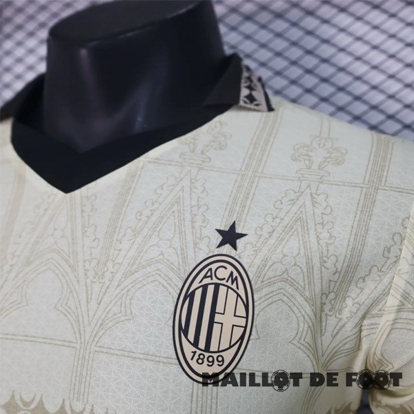 Foot Maillot Pas Cher Thailande Fourth Joueurs Maillot AC Milan 2023 2024 Jaune