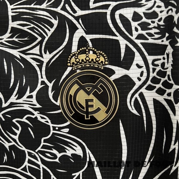 Foot Maillot Pas Cher Thailande Spécial Maillot Real Madrid 2023 2024 Noir Blanc Jaune