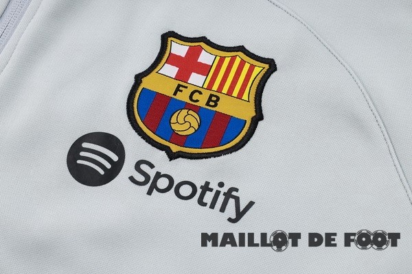 Foot Maillot Pas Cher Veste Con Capucha Barcelona 2023 2024 Gris Clair