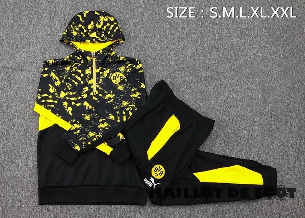 Foot Maillot Pas Cher Veste Con Capucha Borussia Dortmund 2023 2024 Noir I Jaune