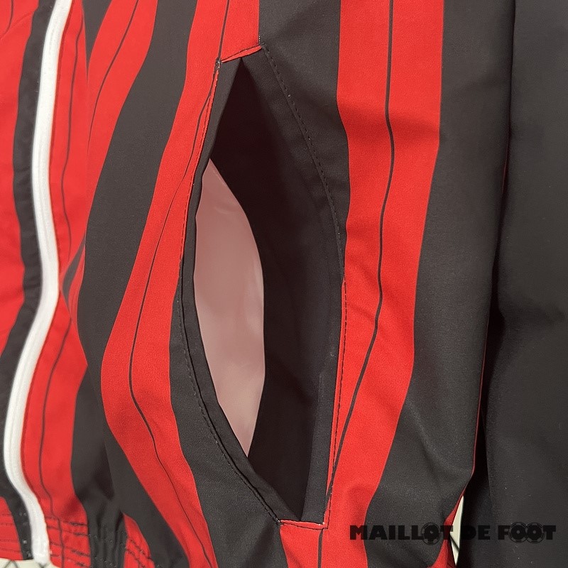 Foot Maillot Pas Cher Coupe Vent AC Milan 2024 2025 Blanc Rouge