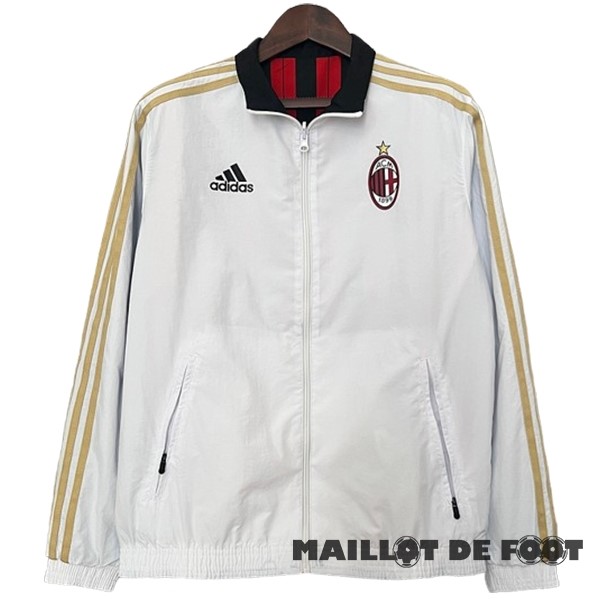 Foot Maillot Pas Cher Coupe Vent AC Milan 2024 2025 Blanc Rouge