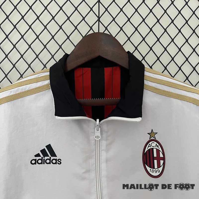 Foot Maillot Pas Cher Coupe Vent AC Milan 2024 2025 Blanc Rouge
