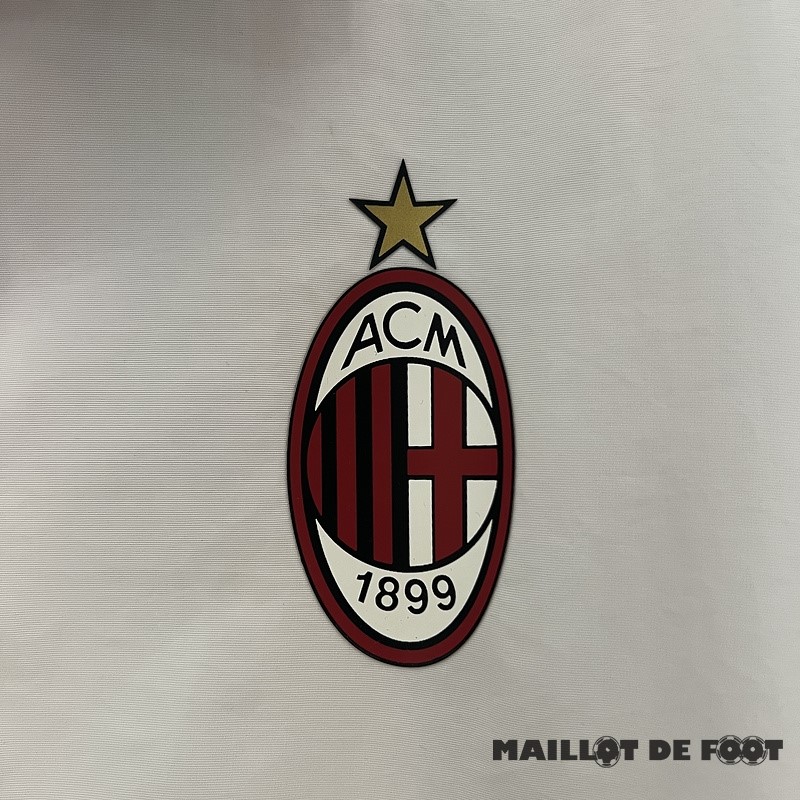 Foot Maillot Pas Cher Coupe Vent AC Milan 2024 2025 Blanc Rouge
