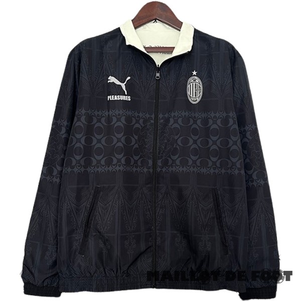 Foot Maillot Pas Cher Coupe Vent AC Milan 2024 2025 Noir Jaune