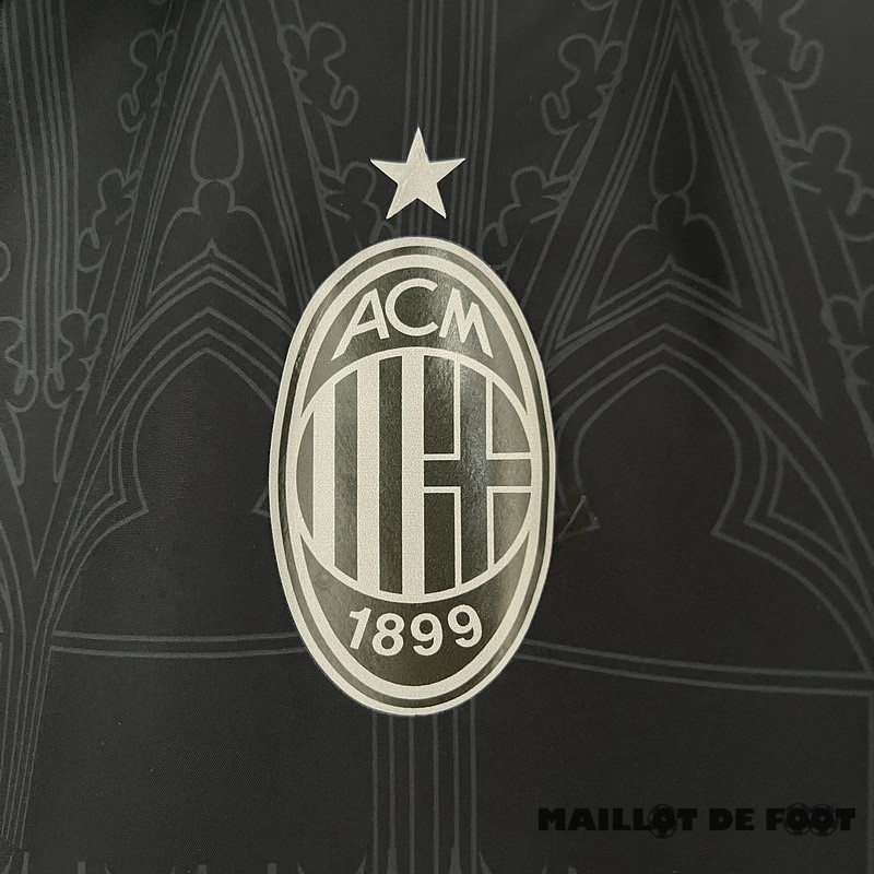 Foot Maillot Pas Cher Coupe Vent AC Milan 2024 2025 Noir Jaune