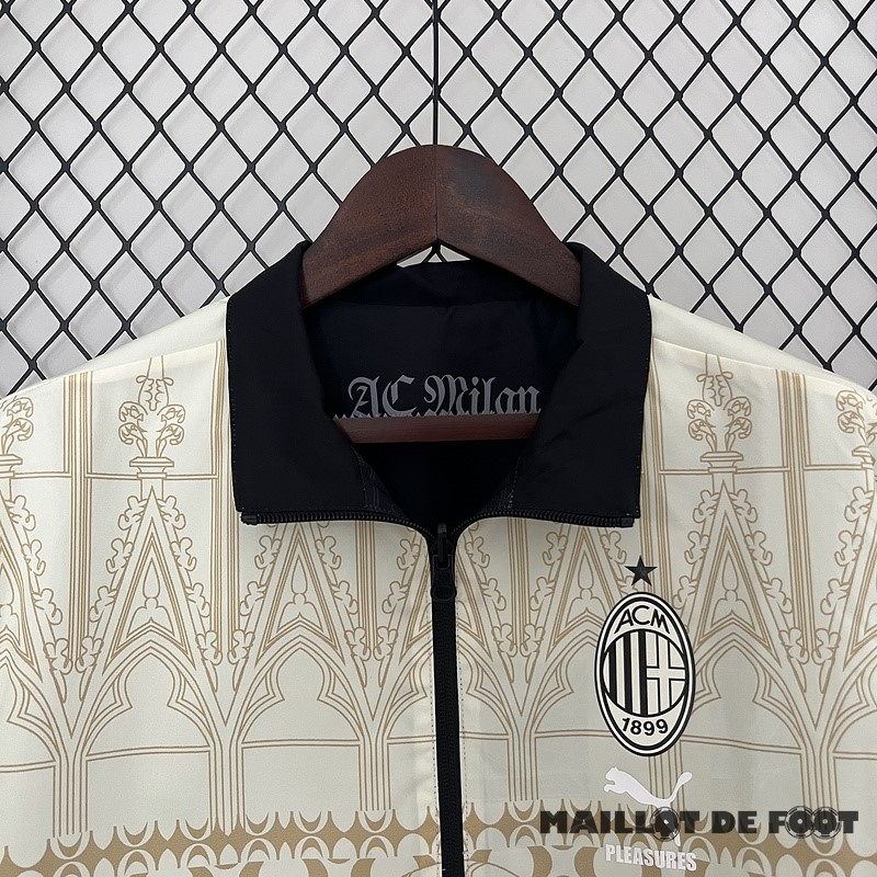 Foot Maillot Pas Cher Coupe Vent AC Milan 2024 2025 Noir Jaune