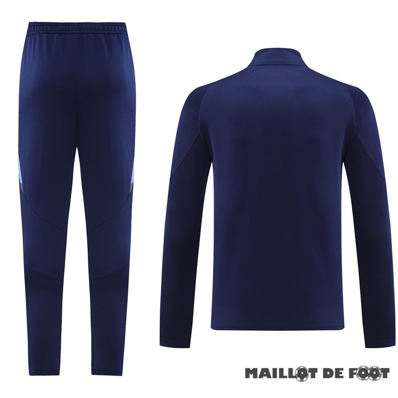 Foot Maillot Pas Cher Ensemble Complet Ropa Deportiva Con Cremallera Larga Italie 2024 Bleu Marine