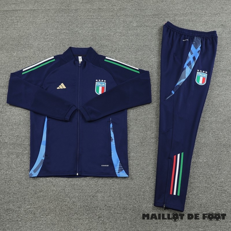 Foot Maillot Pas Cher Ensemble Complet Ropa Deportiva Con Cremallera Larga Italie 2024 Bleu Marine