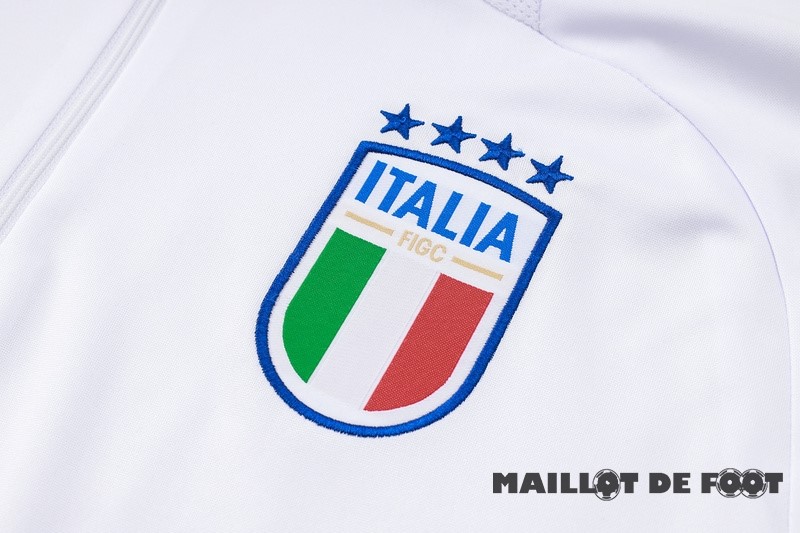 Foot Maillot Pas Cher Ensemble Complet Sudadera Entrainement Italie 2024 Blanc Bleu Marine