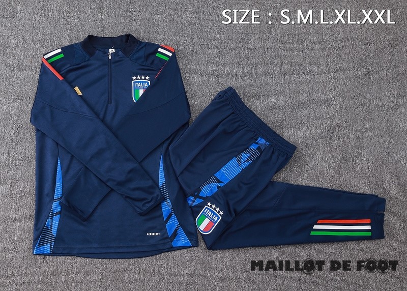 Foot Maillot Pas Cher Ensemble Complet Sudadera Entrainement Italie 2024 Bleu Marine