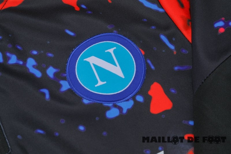 Foot Maillot Pas Cher Ensemble Complet Sudadera Entrainement Napoli 2024 2025 Orange Noir