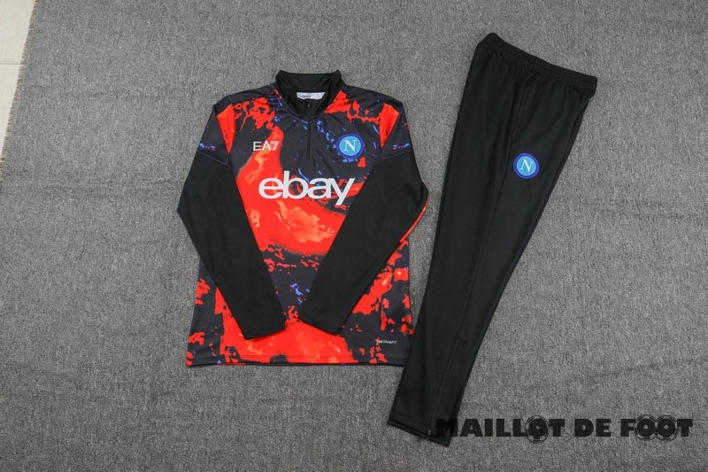 Foot Maillot Pas Cher Ensemble Complet Sudadera Entrainement Napoli 2024 2025 Orange Noir