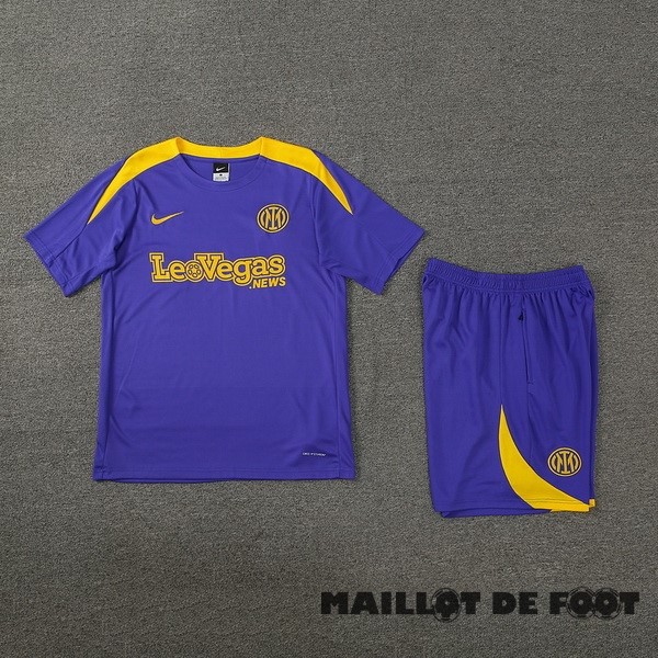 Foot Maillot Pas Cher Entrainement Ensemble Complet Inter Milán 2024 2025 Purpura Jaune