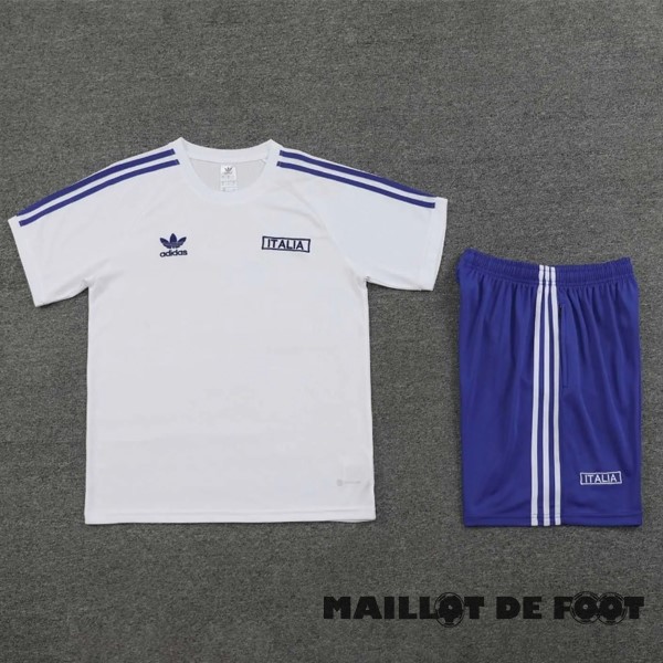 Foot Maillot Pas Cher Entrainement Ensemble Complet Italie 2024 Blanc Bleu