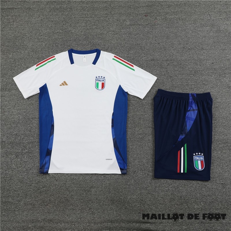 Foot Maillot Pas Cher Entrainement Ensemble Complet Italie 2024 Blanc Bleu