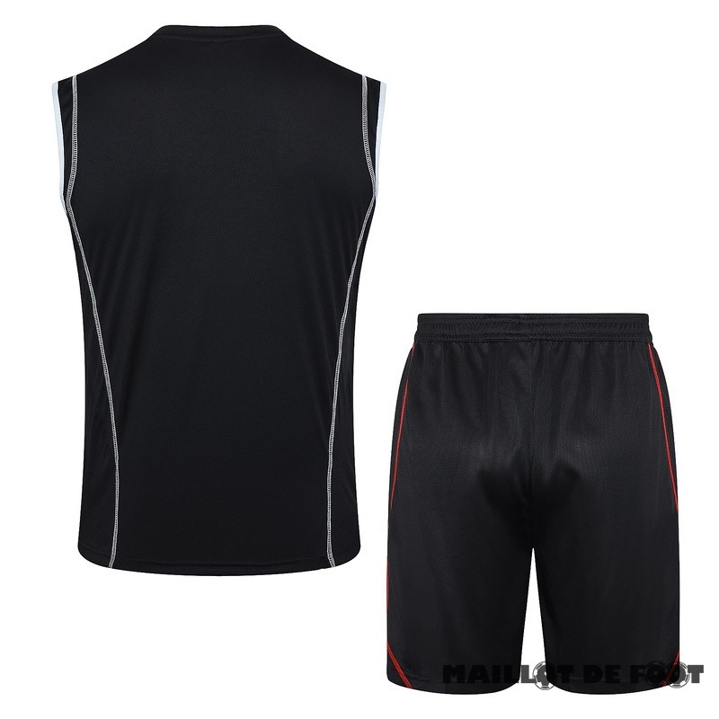 Foot Maillot Pas Cher Entrainement Sans Manches Ensemble Complet AS Roma 2023 2024 Noir