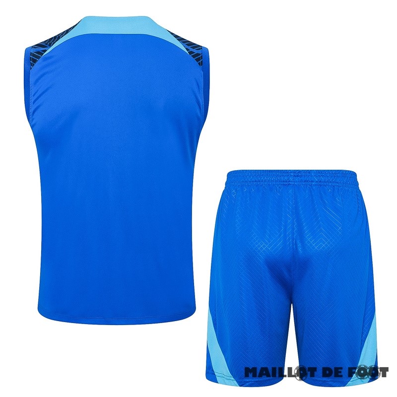 Foot Maillot Pas Cher Entrainement Sans Manches Ensemble Complet Inter Milán 2024 2025 Bleu