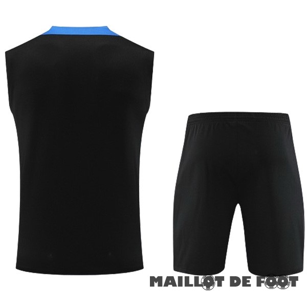 Foot Maillot Pas Cher Entrainement Sans Manches Ensemble Complet Inter Milán 2024 2025 Noir Bleu