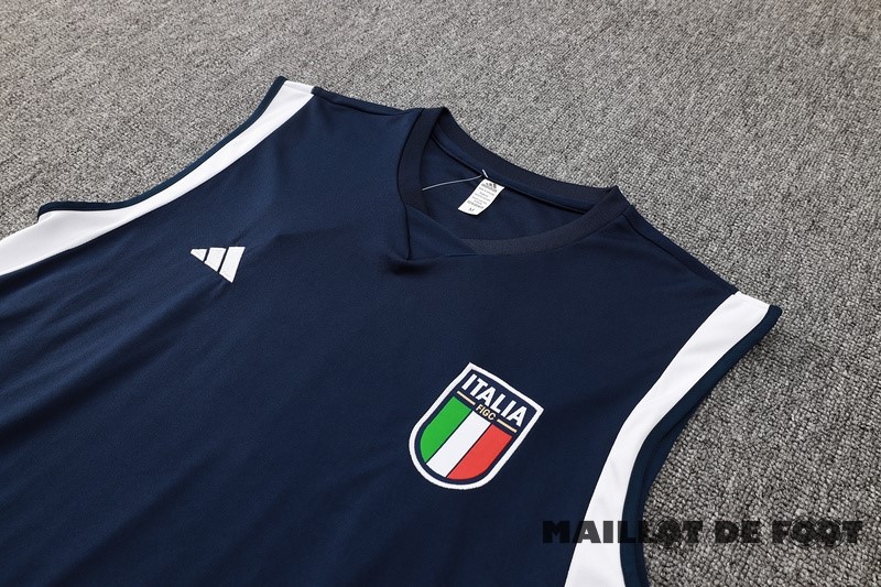 Foot Maillot Pas Cher Entrainement Sans Manches Italie 2024 Bleu Marine