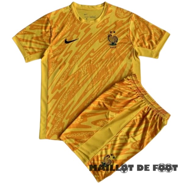 Foot Maillot Pas Cher Gardien Conjunto De Enfant France 2024 Jaune
