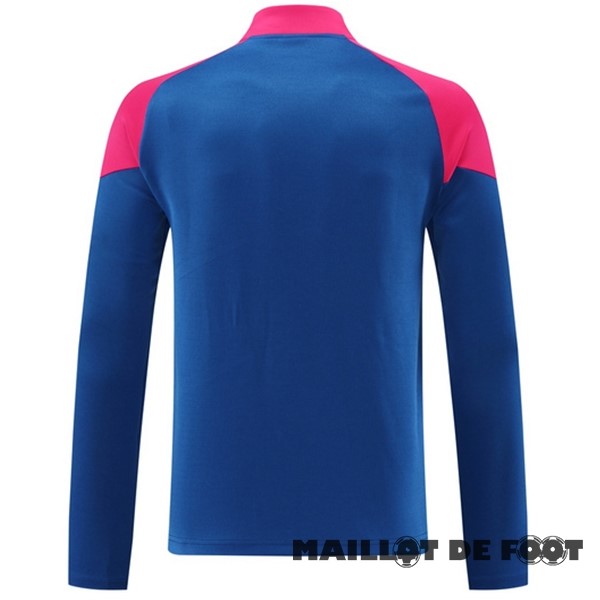 Foot Maillot Pas Cher Ropa Deportiva Con Cremallera Larga AC Milan 2024 2025 Bleu Rose