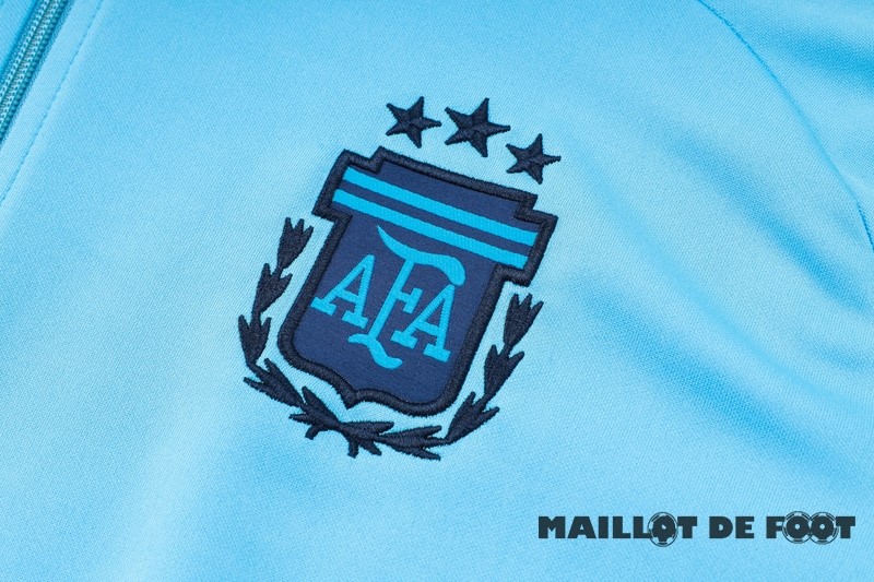 Foot Maillot Pas Cher Ensemble Complet Ropa Deportiva Con Cremallera Larga Argentine 2024 Bleu Purpura Noir