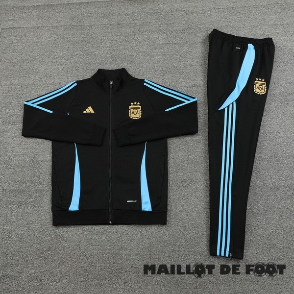 Foot Maillot Pas Cher Ensemble Complet Ropa Deportiva Con Cremallera Larga Argentine 2024 Noir Bleu