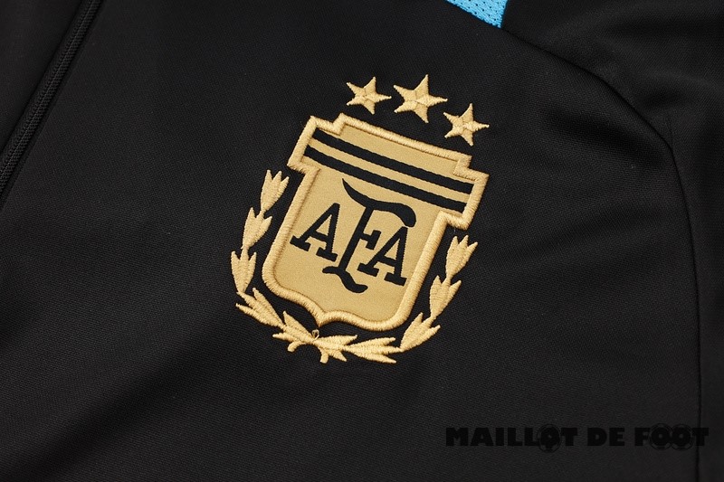 Foot Maillot Pas Cher Ensemble Complet Sudadera Entrainement Argentine 2024 Noir Bleu