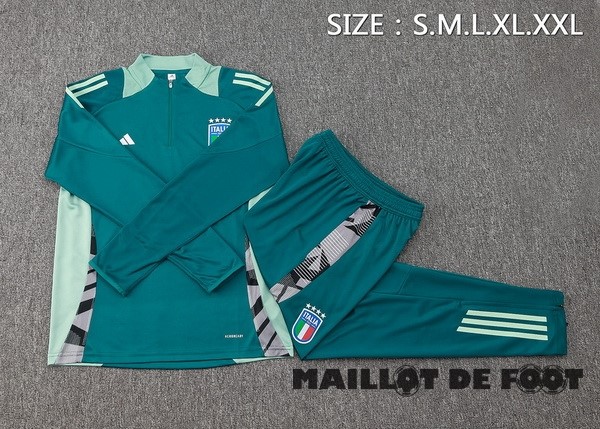 Foot Maillot Pas Cher Ensemble Complet Sudadera Entrainement Italie 2024 Vert
