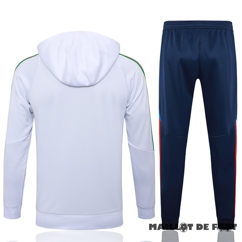 Foot Maillot Pas Cher Ensemble Complet Veste Con Capucha Italie 2024 Blanc