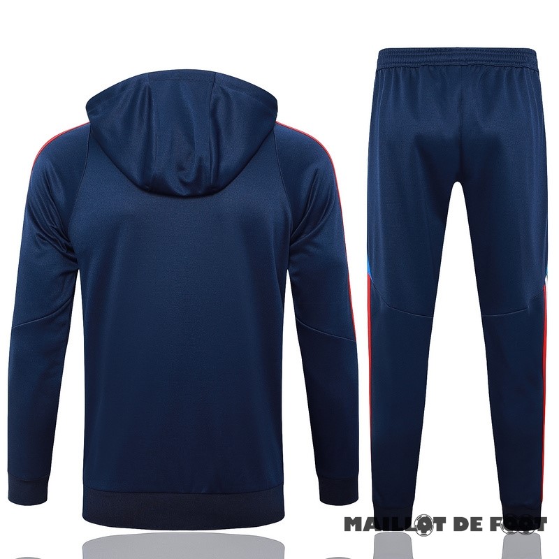 Foot Maillot Pas Cher Ensemble Complet Veste Con Capucha Italie 2024 Bleu Marine