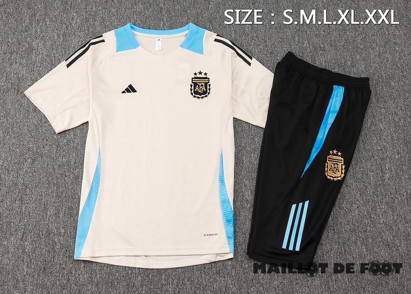 Foot Maillot Pas Cher Entrainement Ensemble Complet Argentine 2024 Jaune Noir